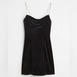 Black H&M velvet & rhinestone mini dress